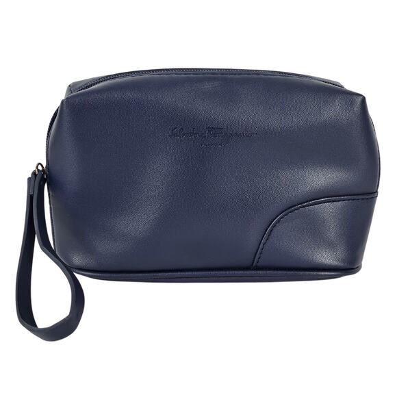 SALVATORE FERRAGAMO MAKE-UP/TOILETRY ZIPPER POUCH BAG DESIGNED TURKISH AIRLINES - Picture 1 of 11